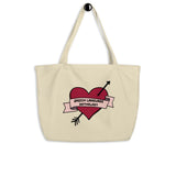 Retro Tattoo Heart - Large organic tote bag