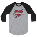 Retro Tattoo Heart - 3/4 sleeve raglan shirt