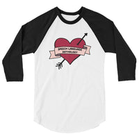 Retro Tattoo Heart - 3/4 sleeve raglan shirt