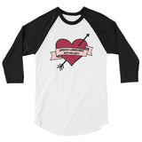 Retro Tattoo Heart - 3/4 sleeve raglan shirt