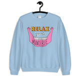 relax your mandible unisex crewneck sweatshirt